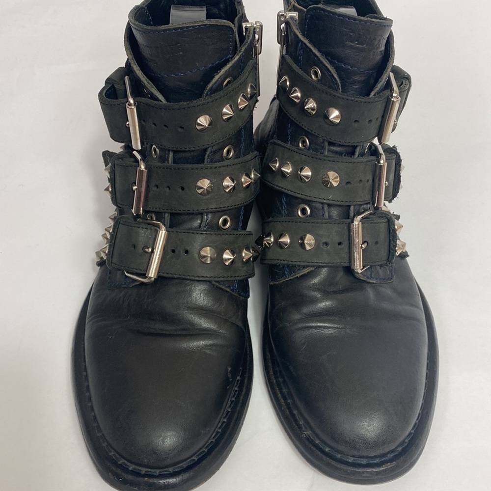 Zadig & Voltaire Laureen black leather studded boots 6 - Picture 2 of 8